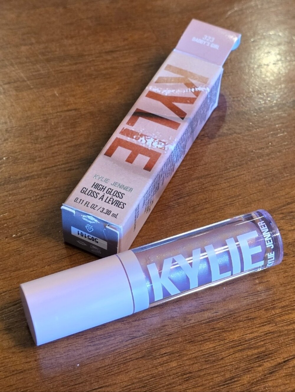 NWT Kylie Cosmetics High Gloss - 323 Daddys Girl, 0.11 oz Lip Gloss